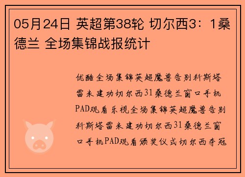 05月24日 英超第38轮 切尔西3：1桑德兰 全场集锦战报统计